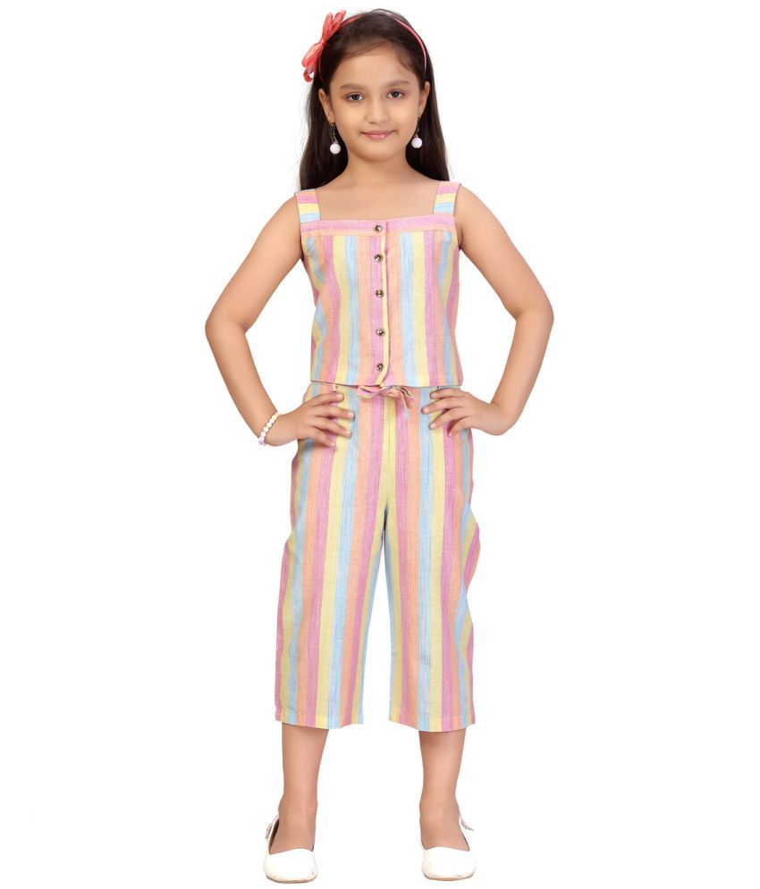     			Aarika Pink Cotton Girls Top With Pants ( Pack of 1 )