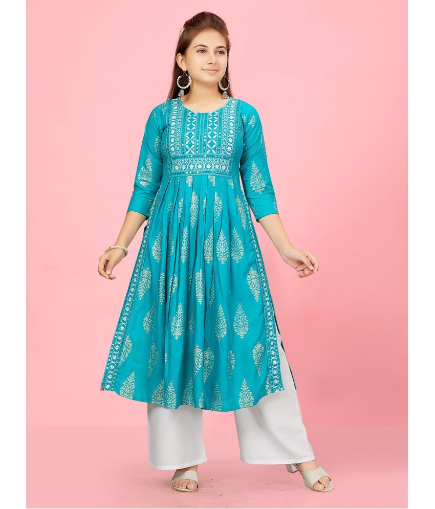     			Aarika Sea Green Cotton Girls Kurti ( Pack of 1 )