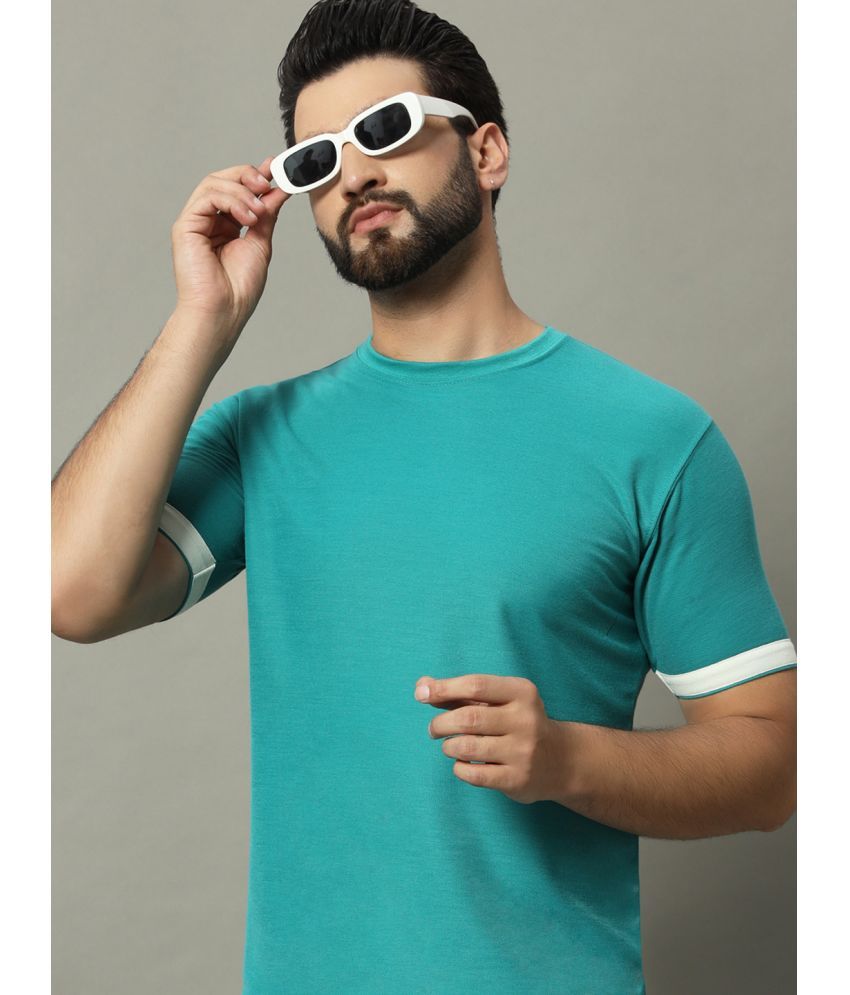     			GET GOLF Cotton Blend Regular Fit Solid Half Sleeves Men's T-Shirt - Turquoise ( Pack of 1 )