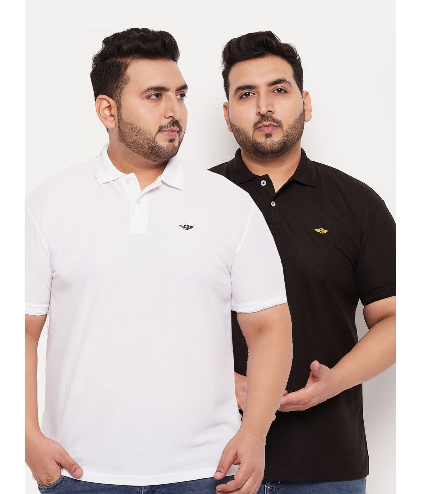     			GET GOLF Cotton Blend Regular Fit Solid Half Sleeves Men's Polo T Shirt - Off White ( Pack of 2 )