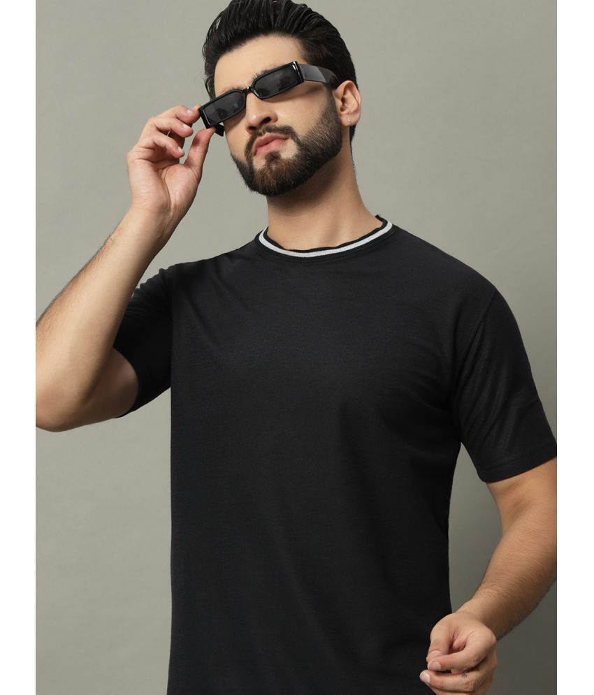     			GET GOLF Cotton Blend Regular Fit Solid Half Sleeves Men's T-Shirt - Black ( Pack of 1 )