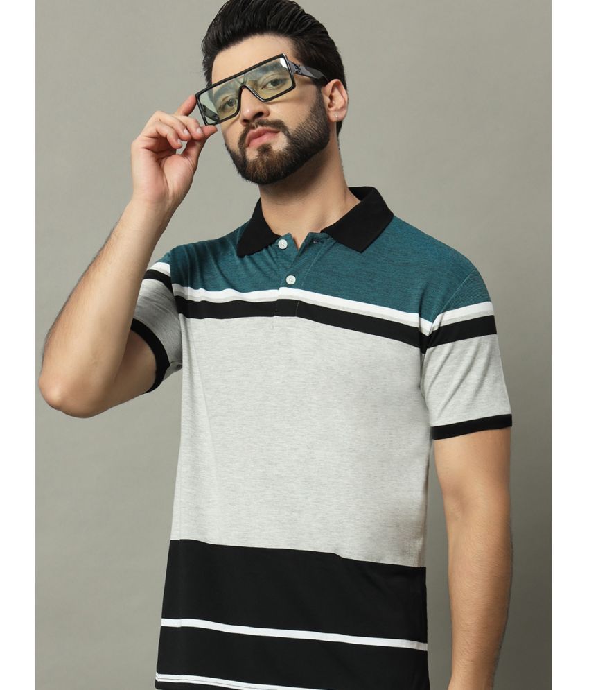     			GET GOLF Cotton Blend Regular Fit Striped Half Sleeves Men's Polo T Shirt - Multicolor ( Pack of 1 )