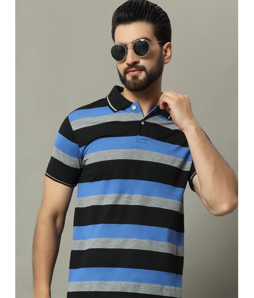     			GET GOLF Cotton Blend Regular Fit Striped Half Sleeves Men's Polo T Shirt - Multicolor ( Pack of 1 )