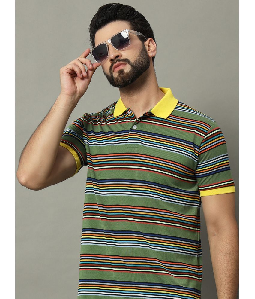     			GET GOLF Cotton Blend Regular Fit Striped Half Sleeves Men's Polo T Shirt - Multicolor ( Pack of 1 )