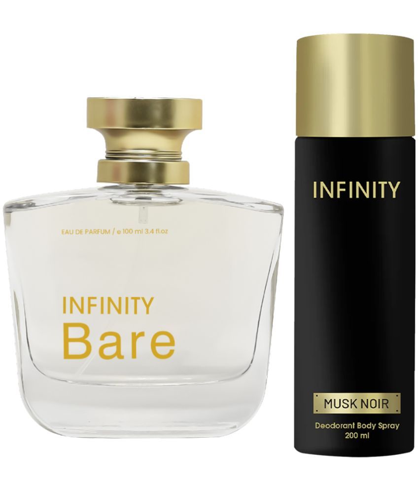     			Infinity Bare 100ML EDP Long Lasting Perfume &  Musk Noir 200ML Deodorant Body Spray Gift Set Pack of 2