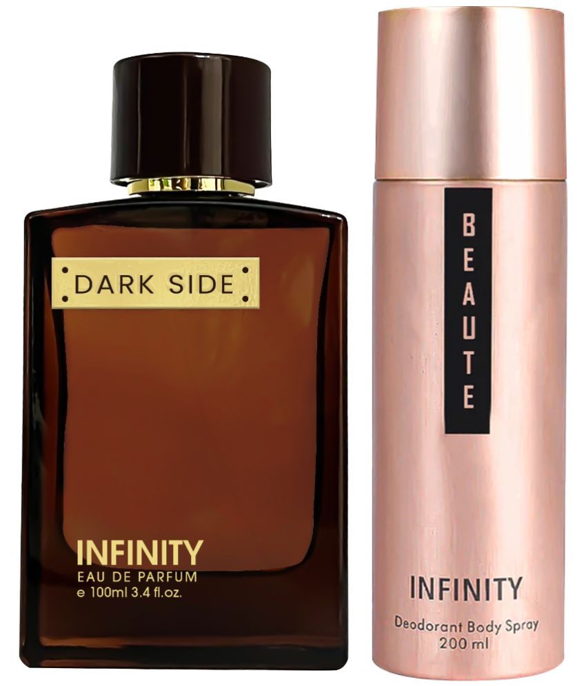     			Infinity Dark Side 100ML EDP Long Lasting Perfume & Beaute 200ML Deodorant Body Spray Gift Set Pack of 2