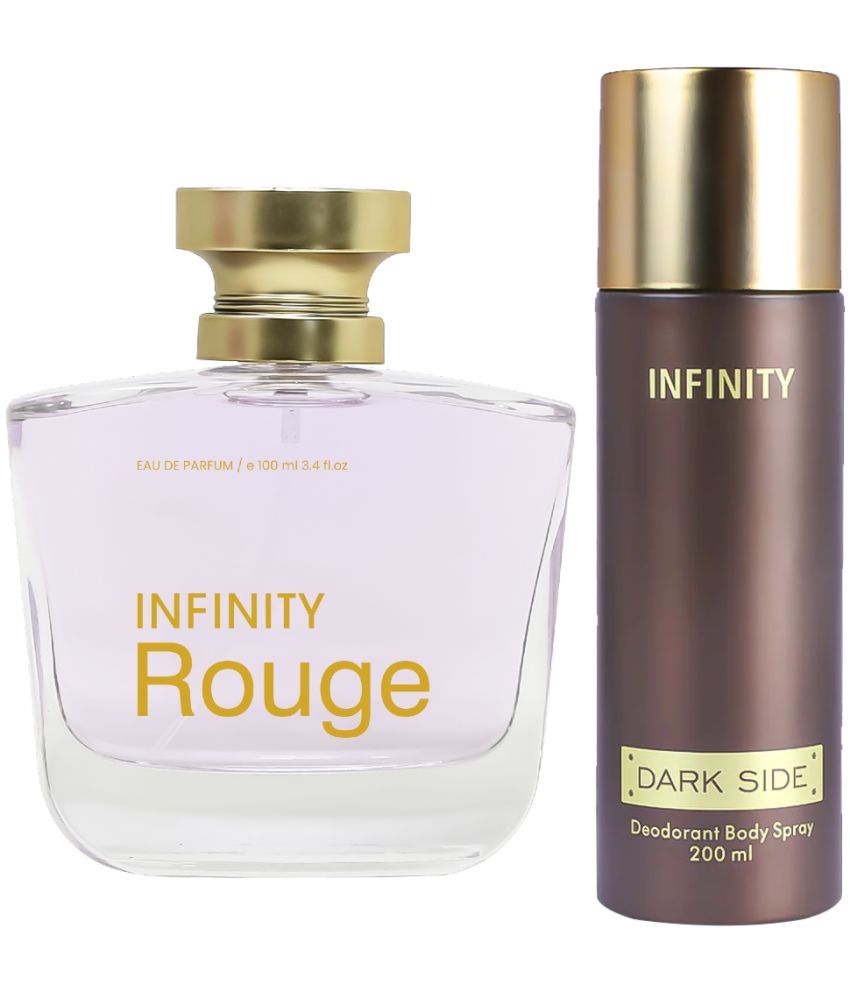     			Infinity Rouge 100ML EDP Long Lasting Perfume &  Dark Side 200ML Deodorant Body Spray Gift Set Pack of 2