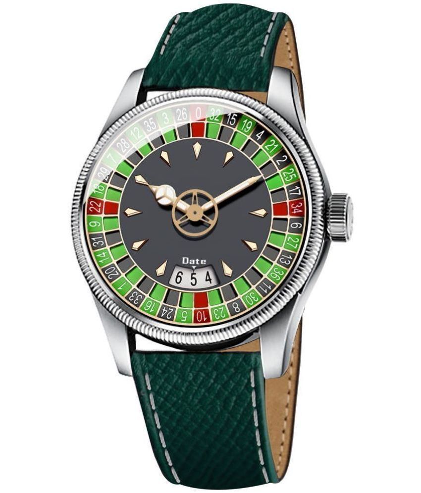     			Newman Green Leather Analog Men's Watch