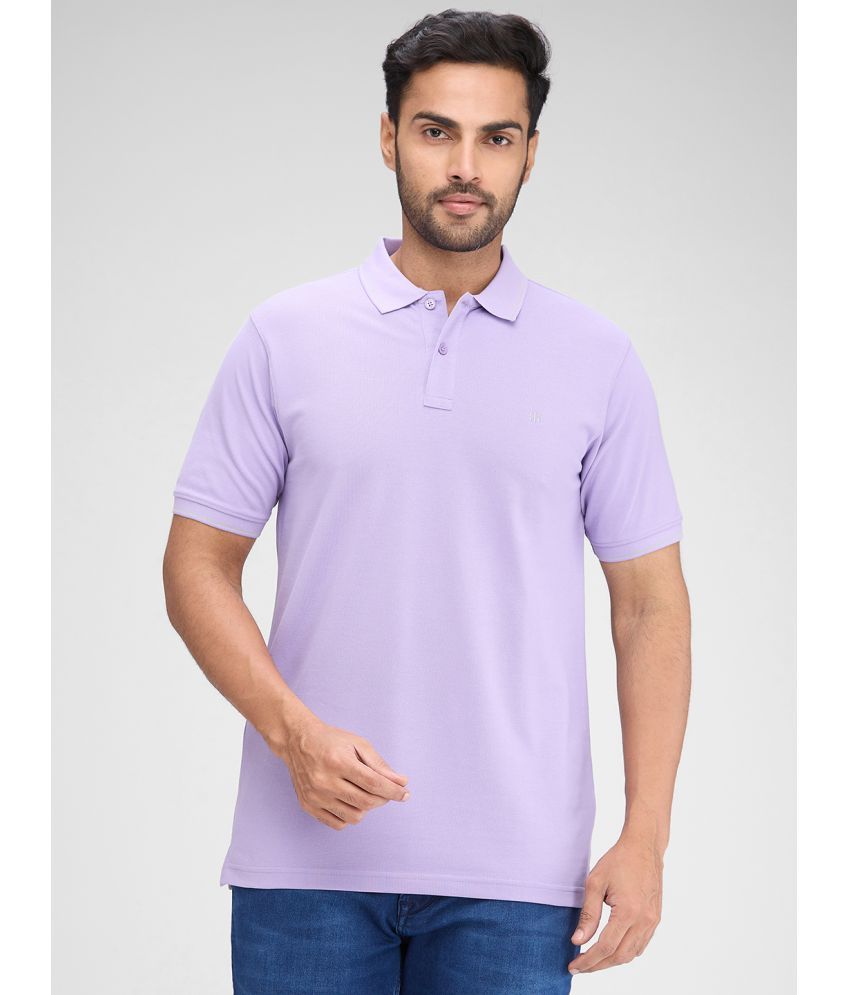     			Raymond Cotton Slim Fit Solid Half Sleeves Men's Polo T Shirt - Purple ( Pack of 1 )