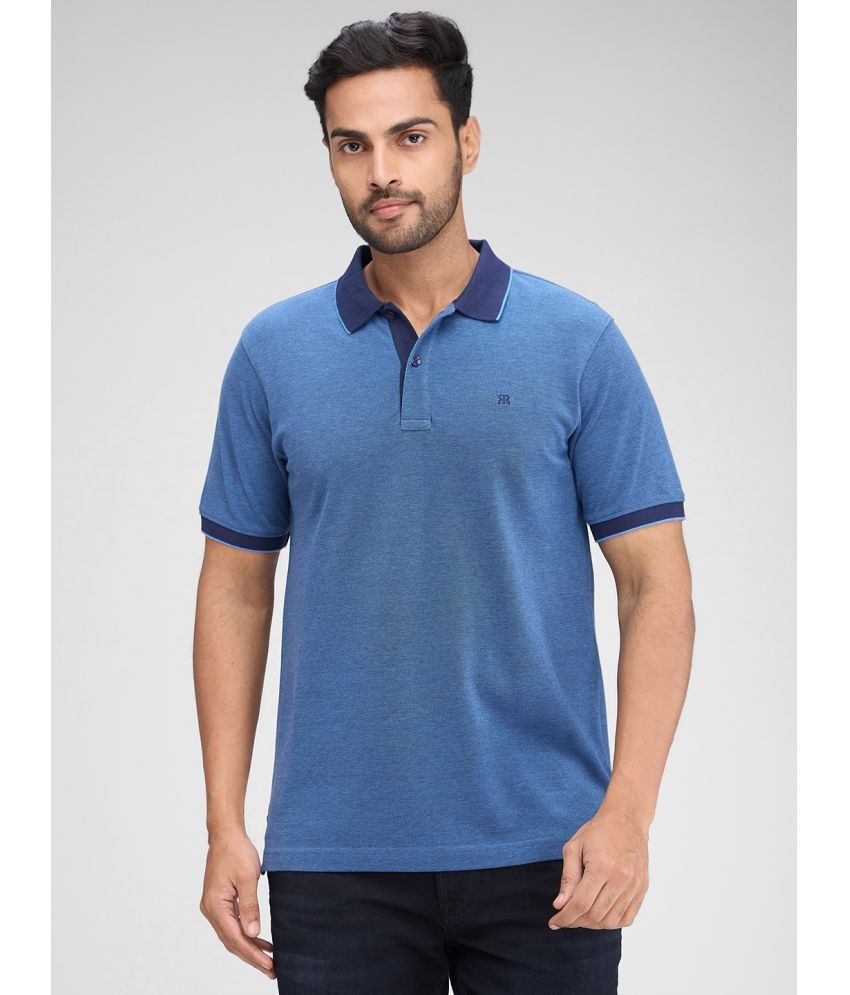     			Raymond Cotton Slim Fit Solid Half Sleeves Men's Polo T Shirt - Blue ( Pack of 1 )