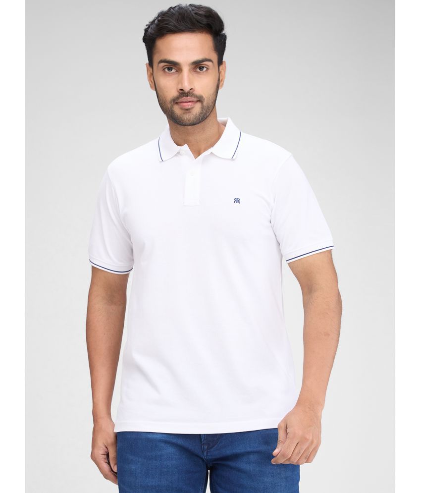     			Raymond Cotton Slim Fit Solid Half Sleeves Men's Polo T Shirt - White ( Pack of 1 )