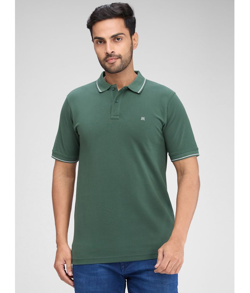     			Raymond Cotton Slim Fit Solid Half Sleeves Men's Polo T Shirt - Green ( Pack of 1 )