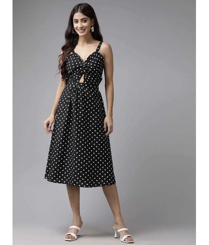     			Aarika Crepe Printed Midi Women's Cut Out Dress - Black ( Pack of 1 )