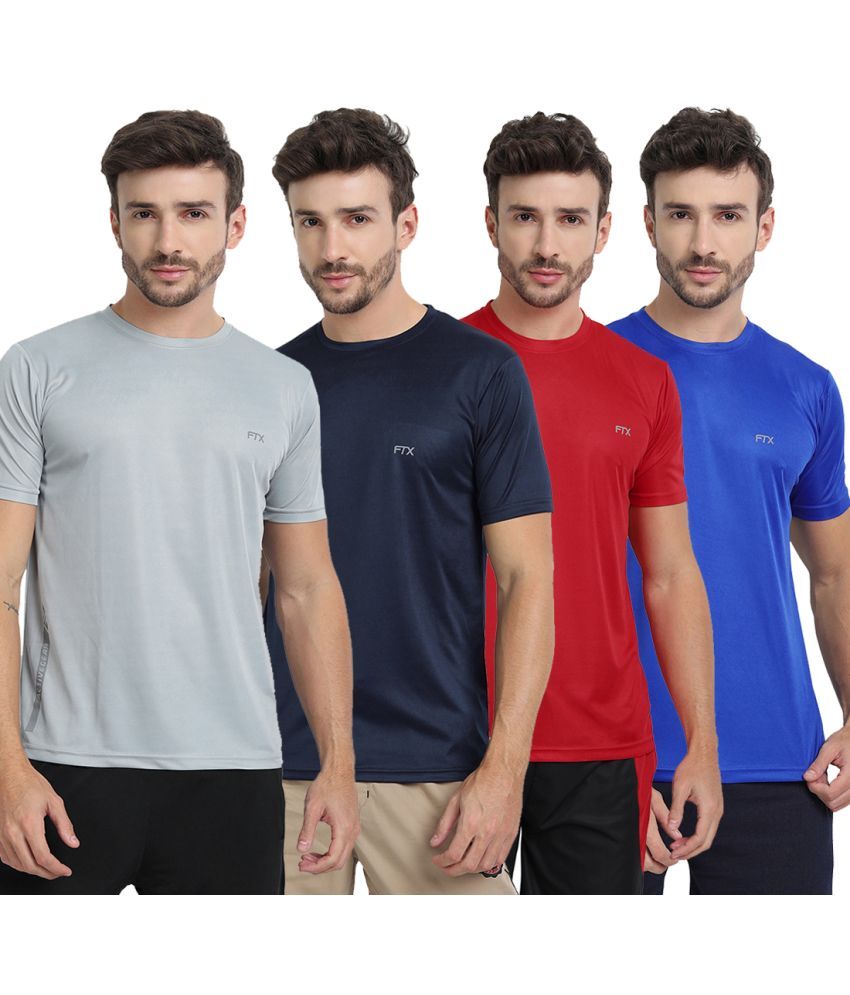     			FTX Pack of 4 Polyester Regular Fit Men's T-Shirt ( Multicolor1 )