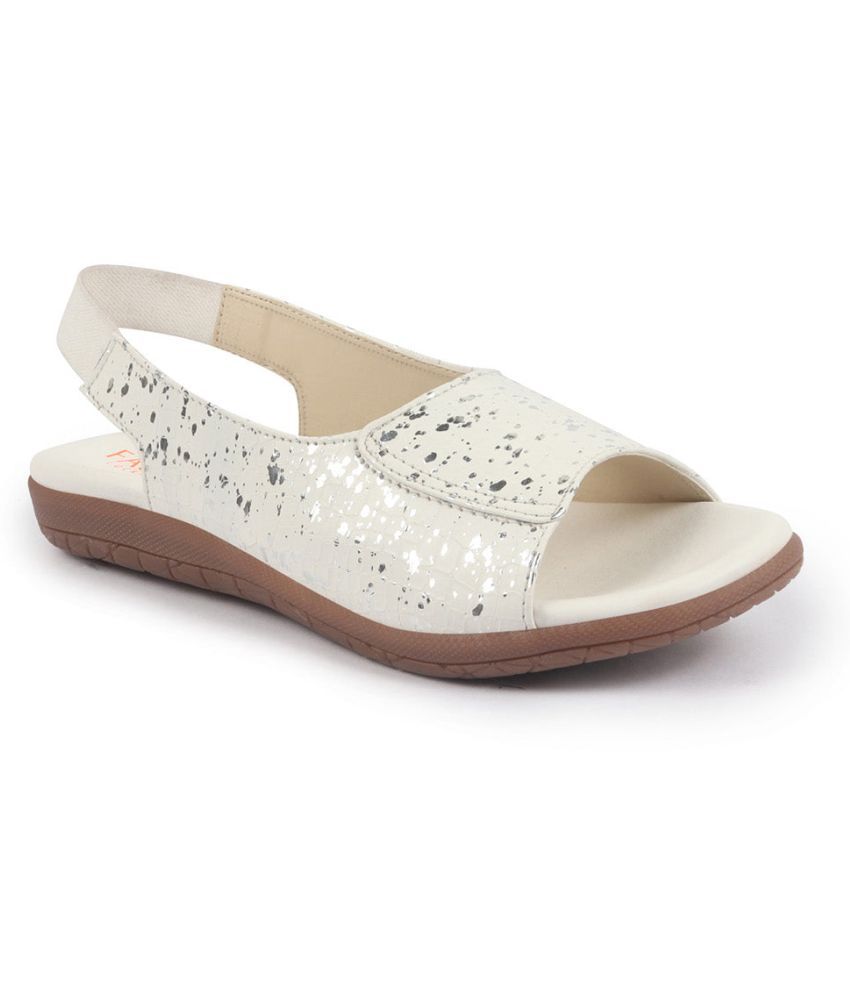     			Fausto White Women's Flats