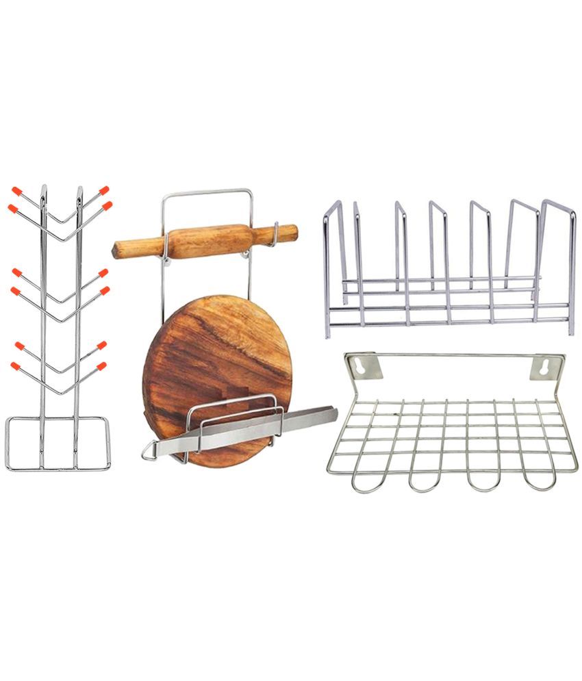     			OC9 Silver Stainless Steel Dish Racks ( Pack of 4 )