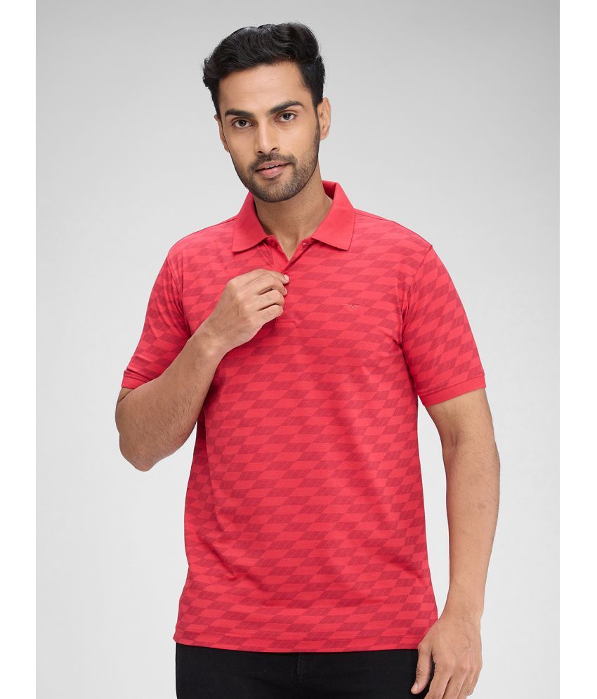     			Park Avenue Cotton Blend Slim Fit Printed Half Sleeves Men's Polo T Shirt - Red ( Pack of 1 )