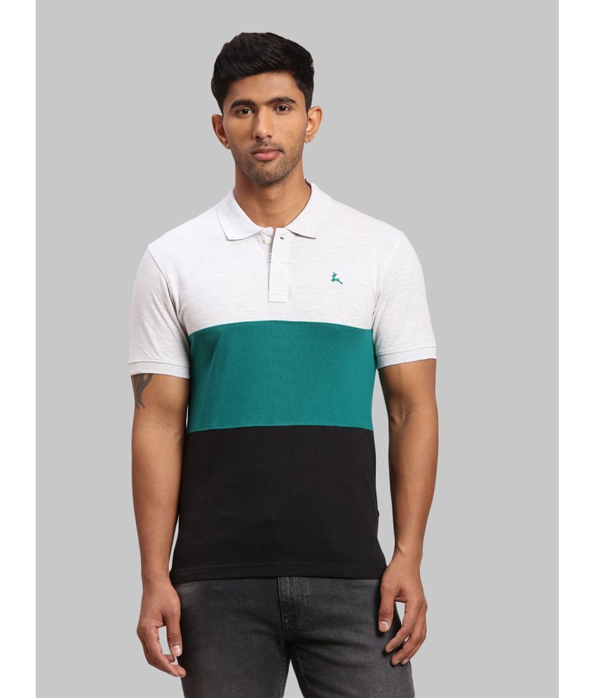     			Parx Cotton Blend Regular Fit Colorblock Half Sleeves Men's Polo T Shirt - Black ( Pack of 1 )