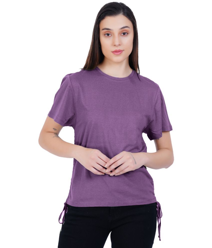     			Rad Prix Purple Cotton Blend Women's Regular Top ( Pack of 1 )