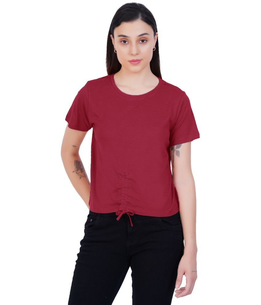     			Rad Prix Red Cotton Blend Women's Regular Top ( Pack of 1 )