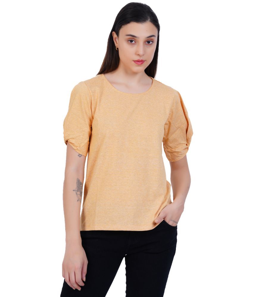     			Rad Prix Yellow Cotton Blend Women's Regular Top ( Pack of 1 )