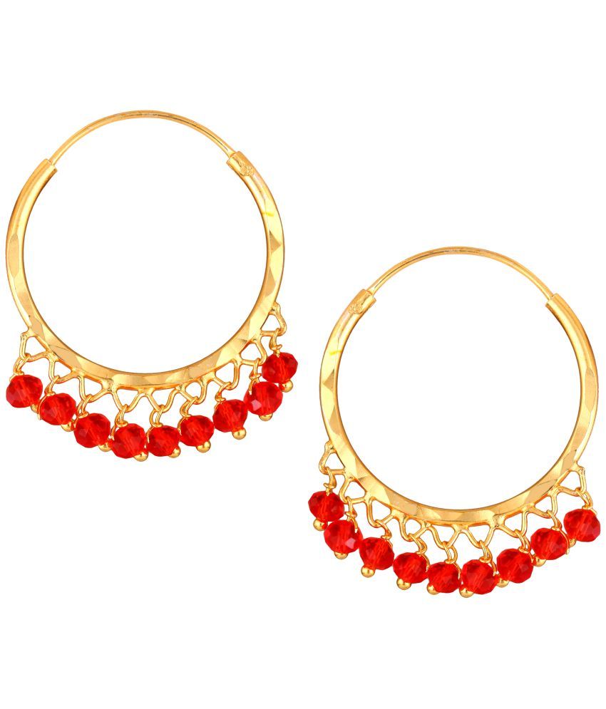     			VIVASTRI Red Clip-Ons Earrings ( Pack of 1 )