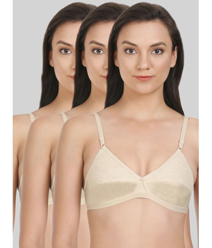     			Bodycare Beige Cotton Heavily Padded Women's T-Shirt Bra ( Pack of 3 )