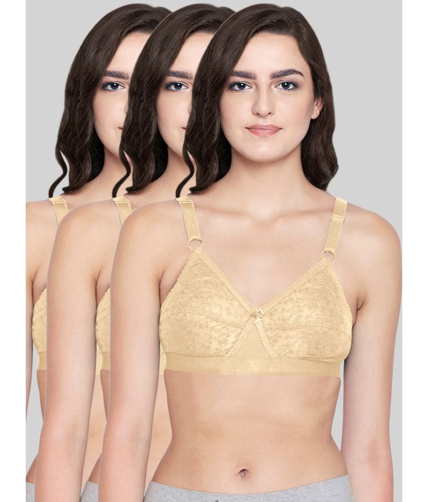     			Bodycare Beige Cotton Lightly Padded Women's T-Shirt Bra ( Pack of 3 )