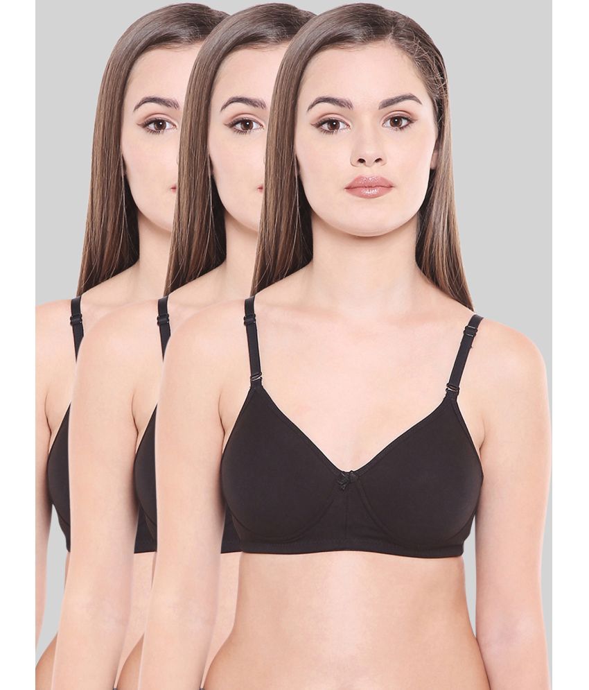     			Bodycare Black Cotton Blend Lightly Padded Women's Everyday Bra ( Pack of 3 )