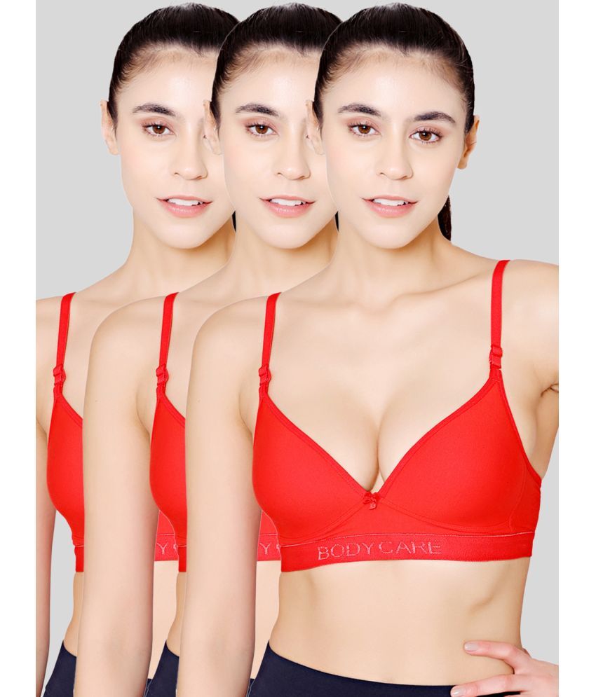     			Bodycare Red Cotton Blend Heavily Padded Women's T-Shirt Bra ( Pack of 3 )