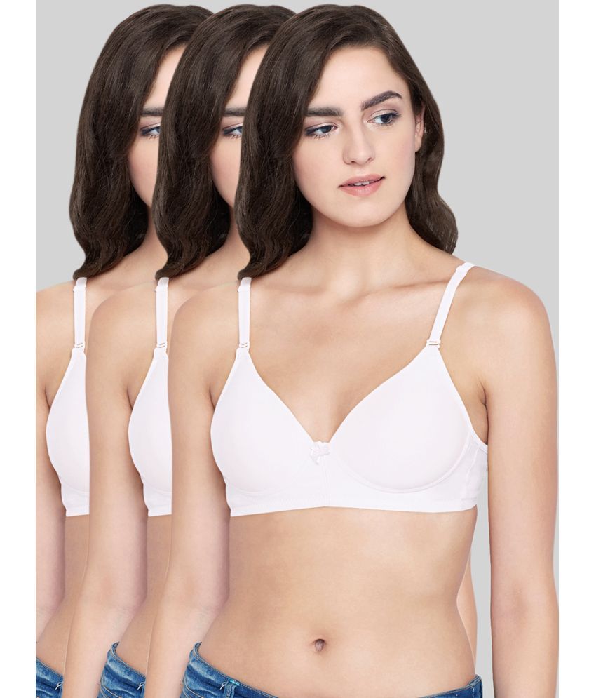     			Bodycare White Cotton Blend Heavily Padded Women's T-Shirt Bra ( Pack of 3 )