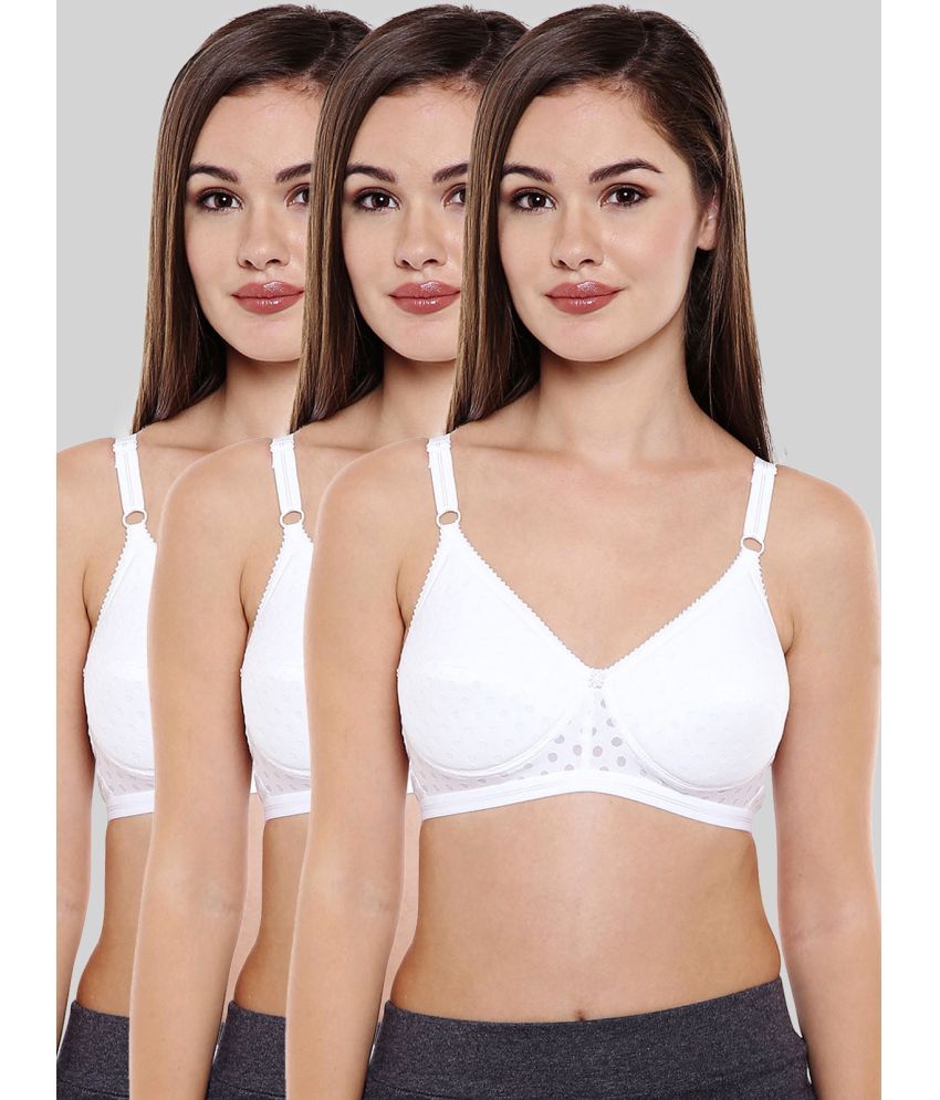     			Bodycare White Cotton Blend Heavily Padded Women's T-Shirt Bra ( Pack of 3 )