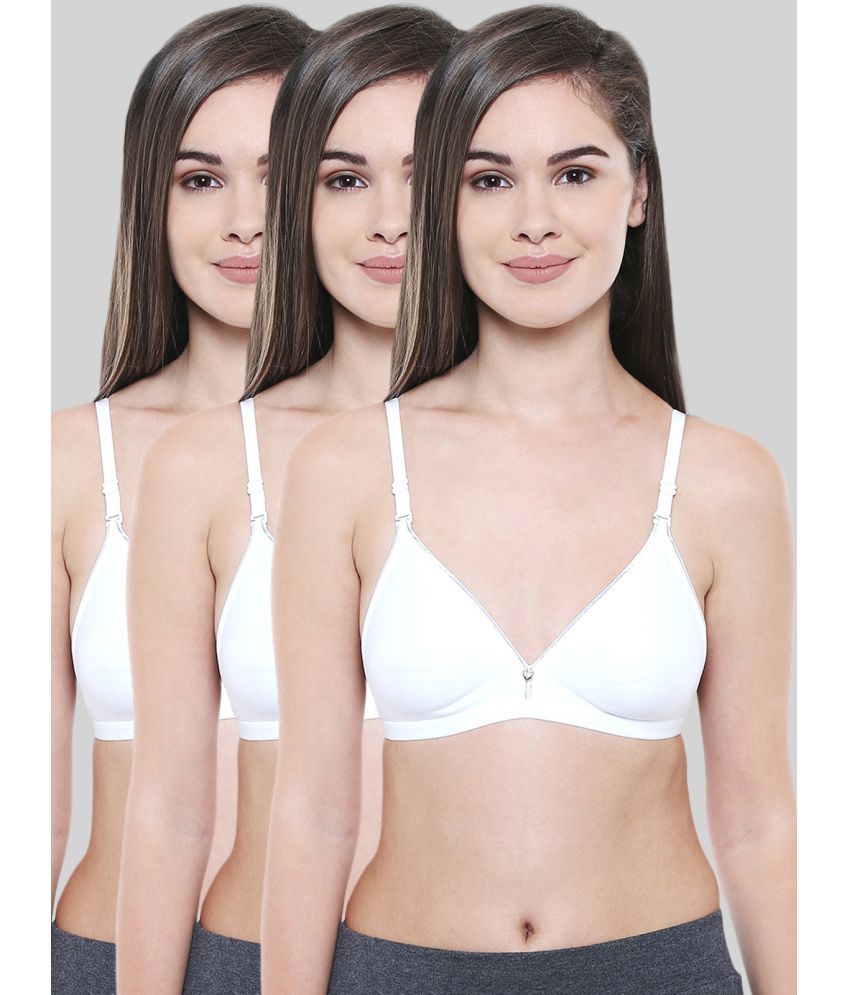     			Bodycare White Cotton Non Padded Women's Everyday Bra ( Pack of 3 )