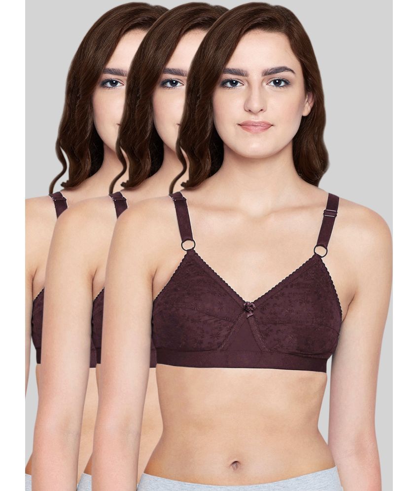     			Bodycare Wine Cotton Lightly Padded Women's T-Shirt Bra ( Pack of 3 )