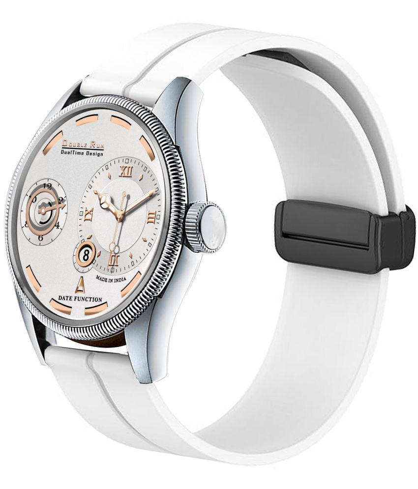     			DoubleRun White Silicon Chronograph Men's Watch