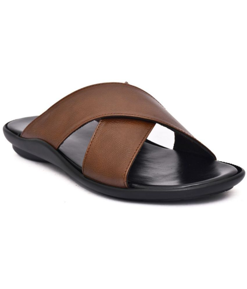     			IVRAH Tan Men's Leather Slipper