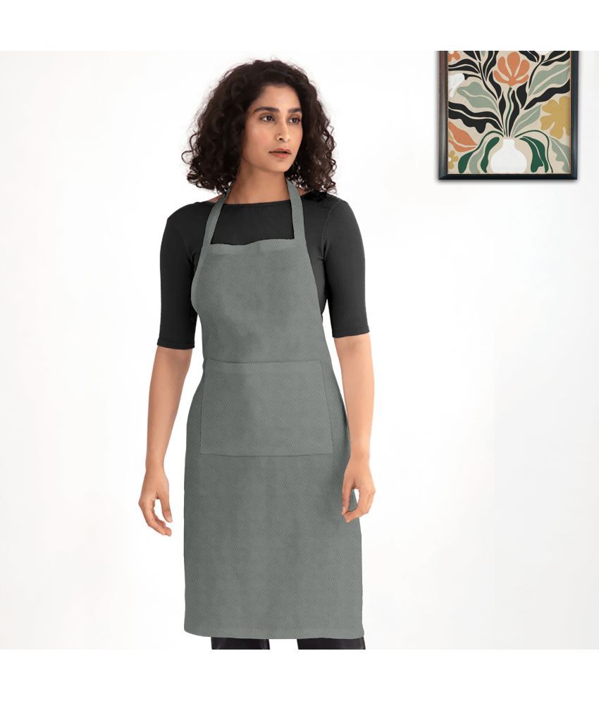     			Oasis Hometex Cotton Solid Kitchen Apron with 1 Center Pocket ( Pack of 1 )