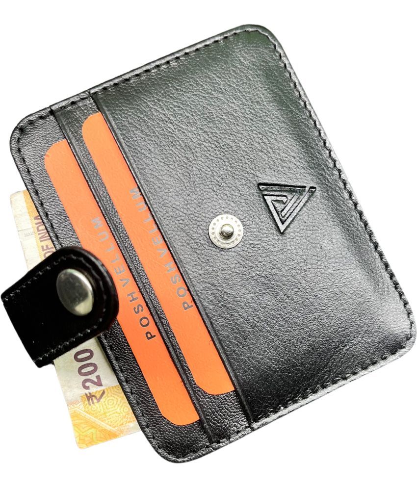     			POSH VELLUM Black 100% Leather Men's RFID Wallet ( Pack of 1 )