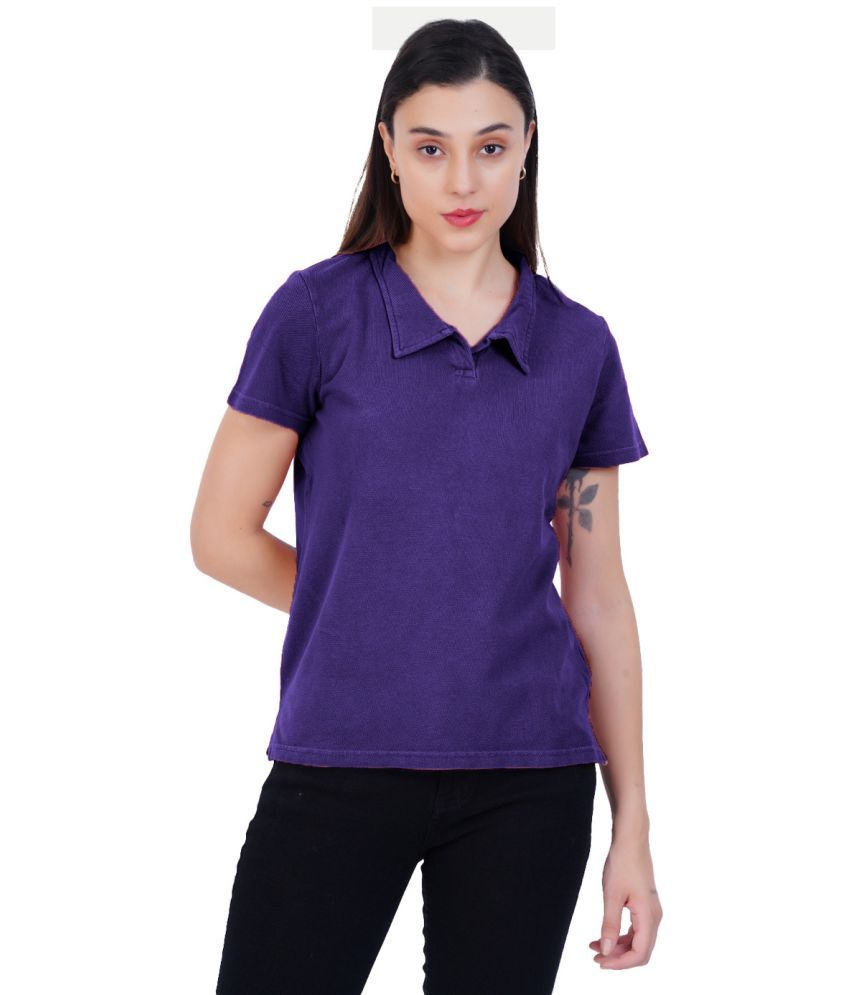     			Rad Prix Purple Cotton Regular Fit Women's T-Shirt ( Pack of 1 )