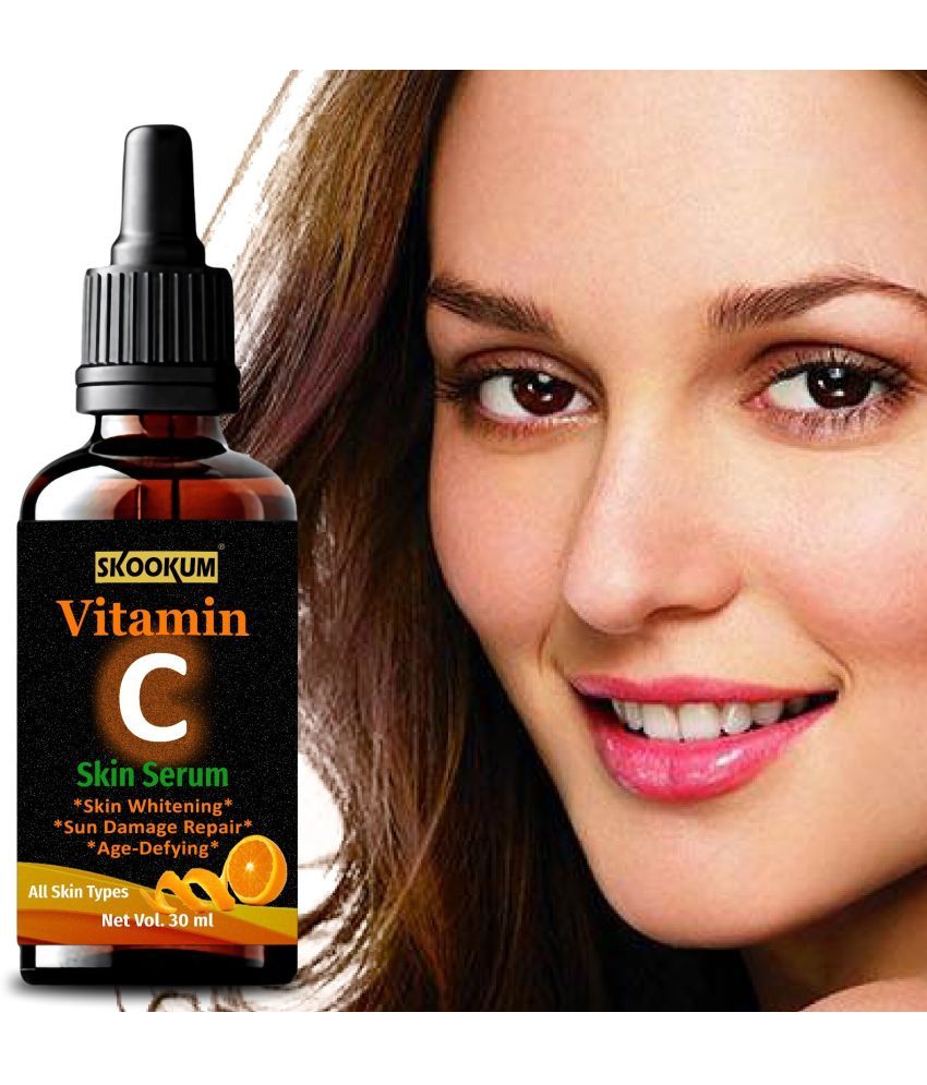     			SKOOKUM Vitamin C Face & Skin Whitening Serum, Anti-Ageing & Sun Damage Repair,30ml (Pack of 1)