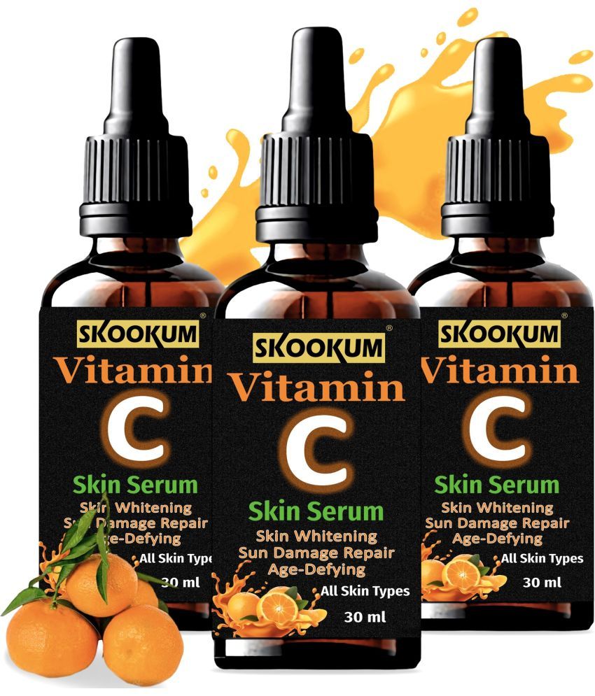     			SKOOKUM Vitamin C Face & Skin Whitening Serum, Anti-Ageing & Sun Damage Repair,30ml (Pack of 3)