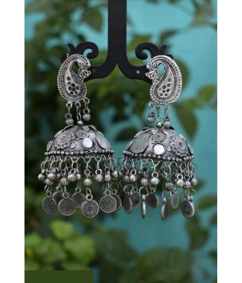     			Samridhi DC Silver Jhumki Earrings ( Pack of 1 )