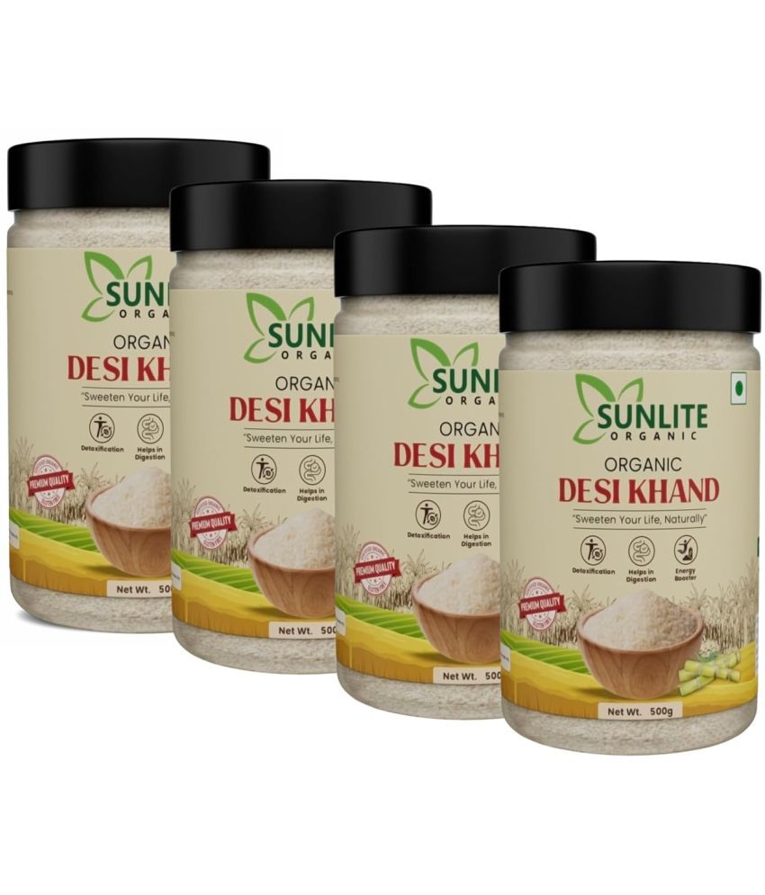     			Sunlite Organic 100% Pure Organic Desi Khand, Brown Sugar Powder 500 g Pack of 4