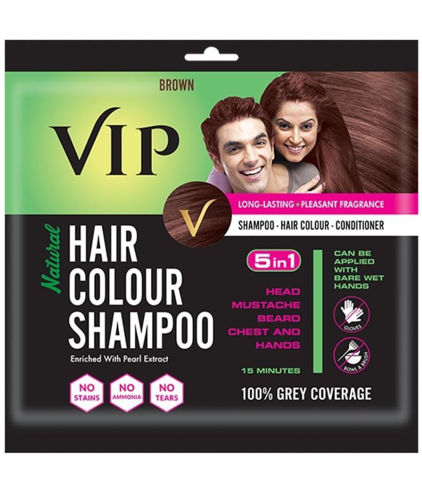     			VIP Hair Colour Shampoo Unscented Permanent Hair Color 240 mL Brown