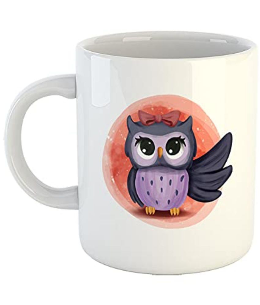     			iKraft Cute Baby Owl Graphic Ceramic Coffee Mug 325 mL ( Pack of 1 )