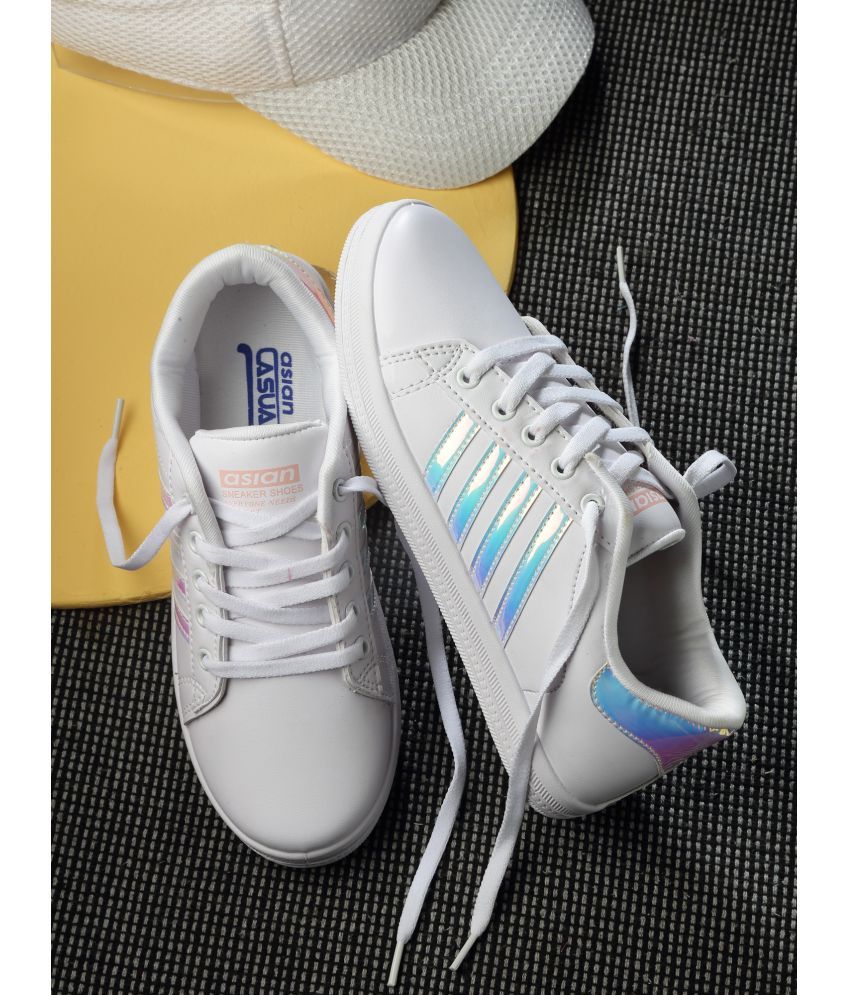     			ASIAN White Women's Sneakers