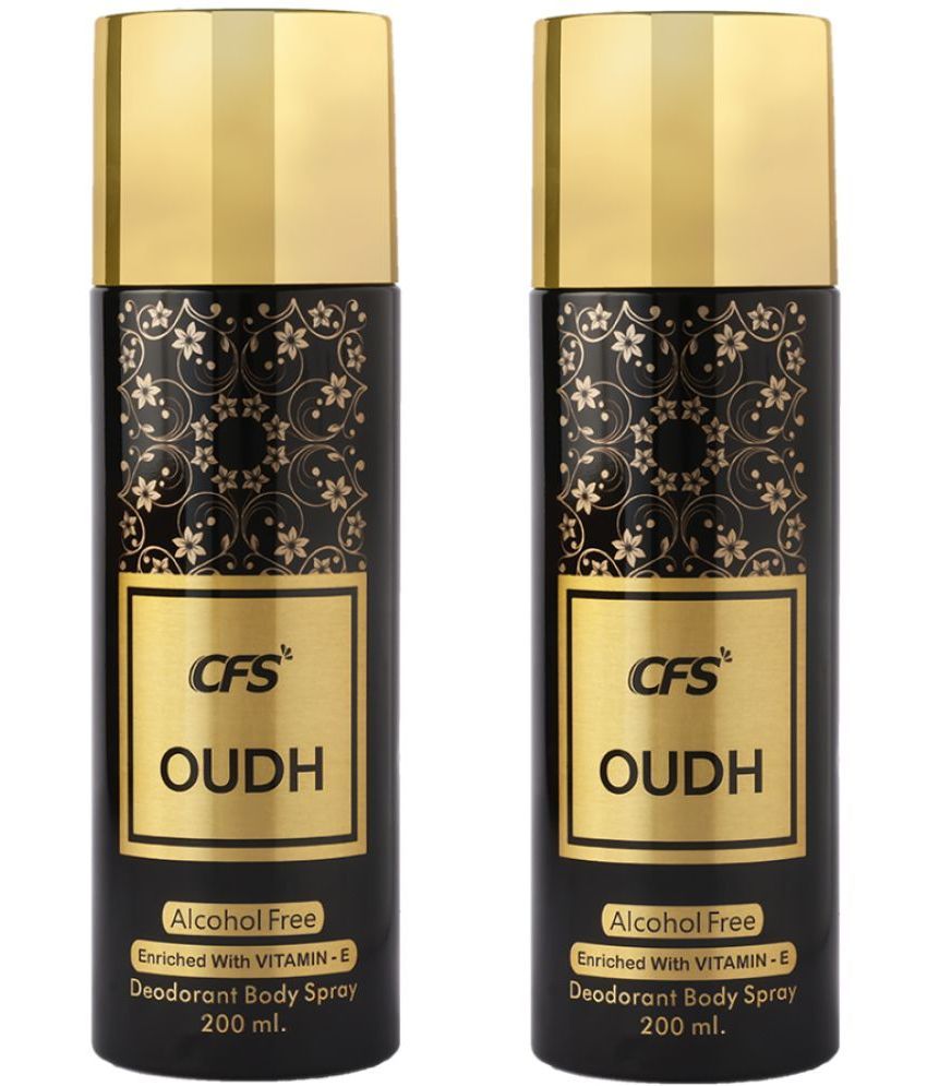     			CFS  Oudh Black  Body Spray for Unisex 400 ml ( Pack of 2 )