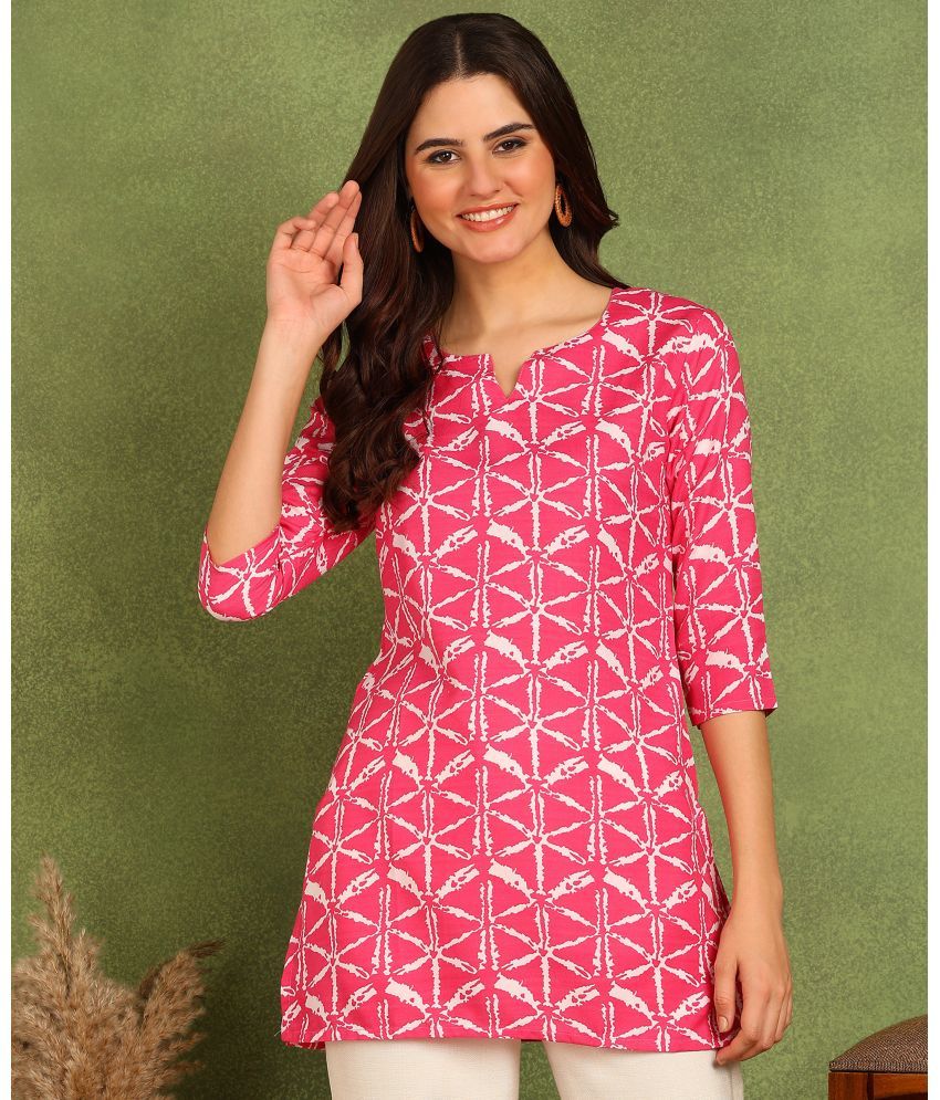     			DSK STUDIO Viscose Printed Straight Women's Kurti - Pink ( Pack of 1 )