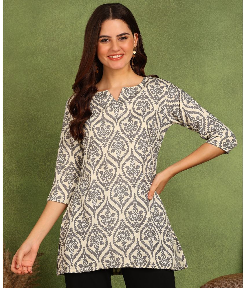     			DSK STUDIO Viscose Printed Straight Women's Kurti - Grey ( Pack of 1 )