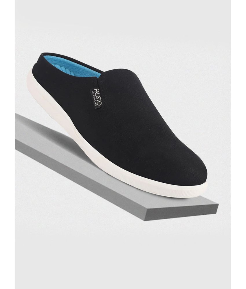     			Fausto Black Men's Mules Shoes